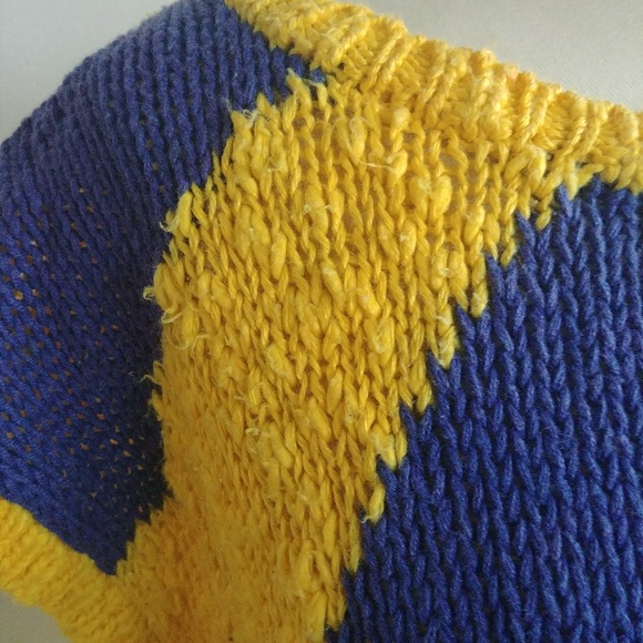 80s Jack winter  yellow vintage boxy knit sweater - Picture 7 of 8